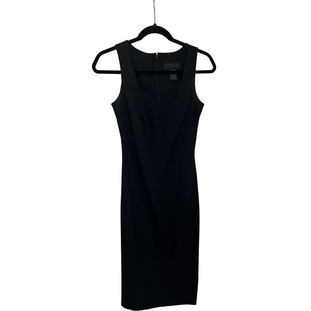 Black Express dress women’s size 1/2 long fitted black dress VTG 90s